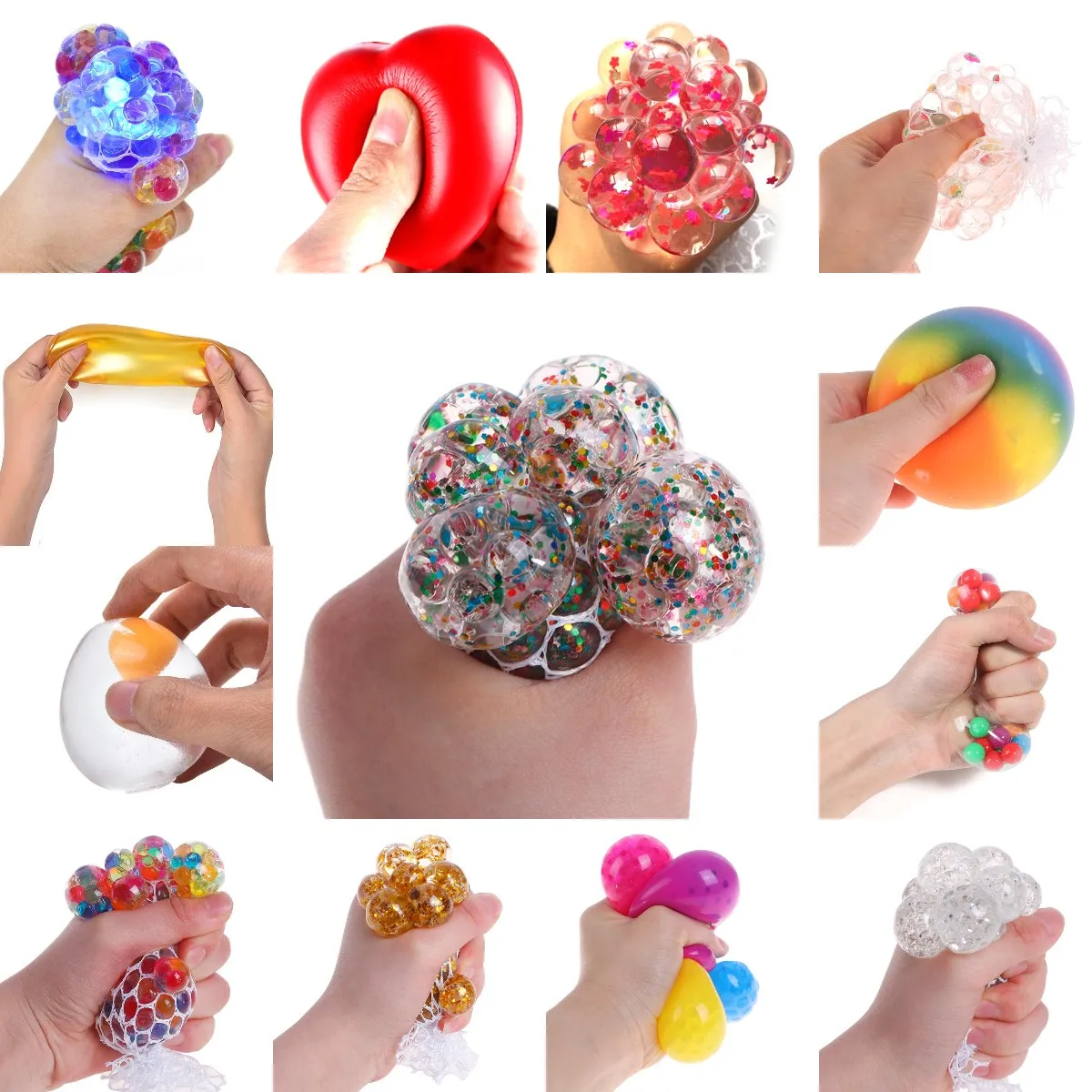 

21Kinds Of Clear Stress Balls Colorful Ball Autism Mood Squeeze Relief Healthy Toy Funny Gadget Vent Toy Children Christmas Gift
