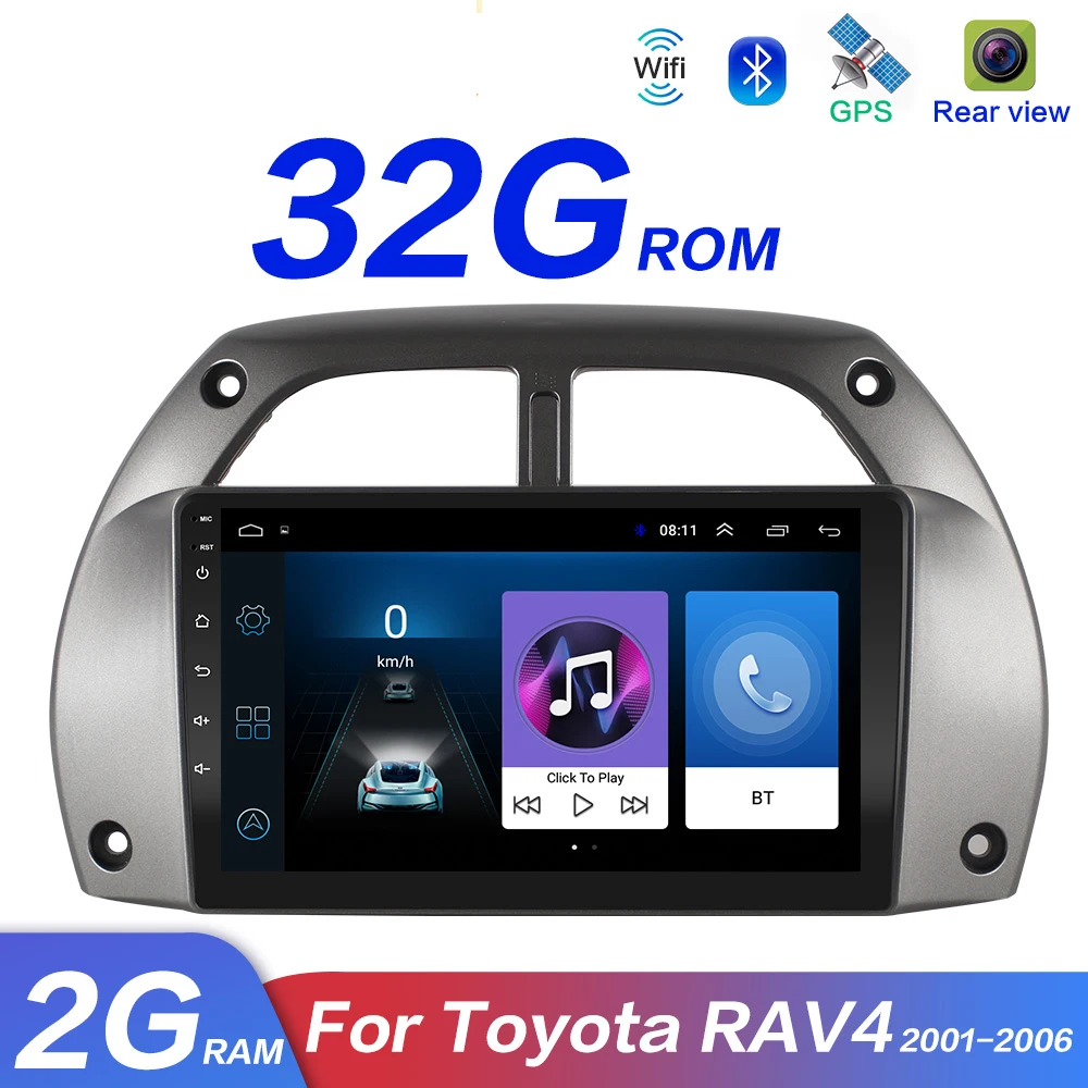 

For Toyota RAV4 Car Radio Multimedia Video Player Navigation GPS DVD MP5 Android 10 2DIN years 2001 2002 2003 2004 2005 2006