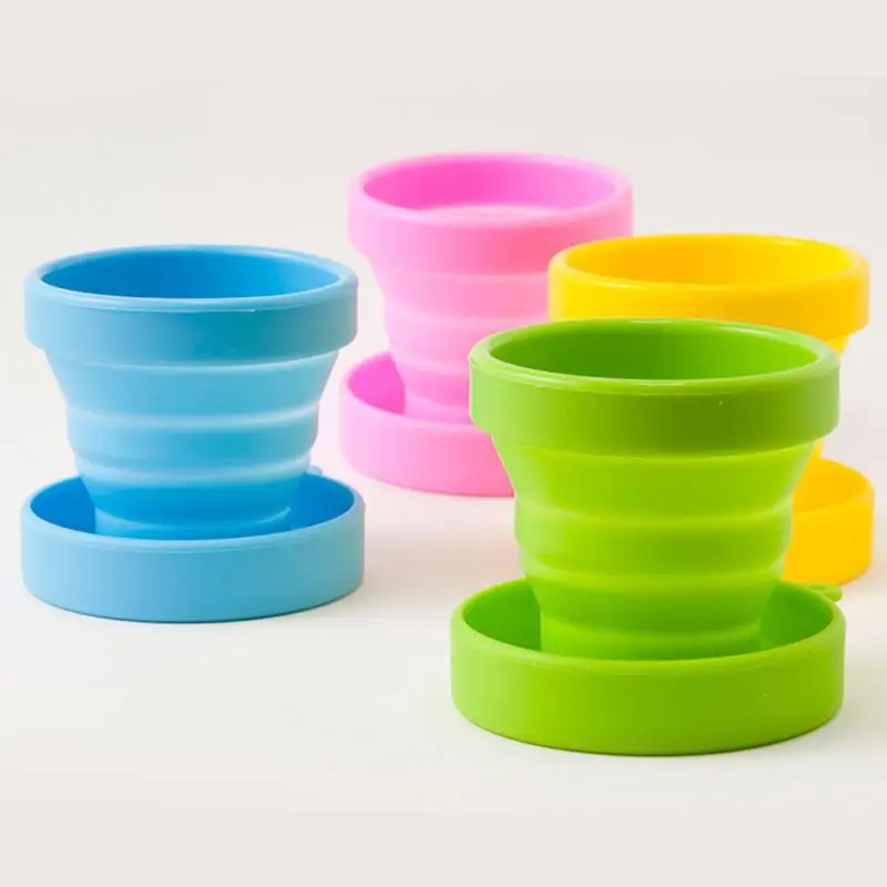 

Travel Protable Drinkware Tools Coffee Cup Solid Color Water Folding Gargle Cup For Outdoor Travel Tea Glass 170ml Silicone Cups