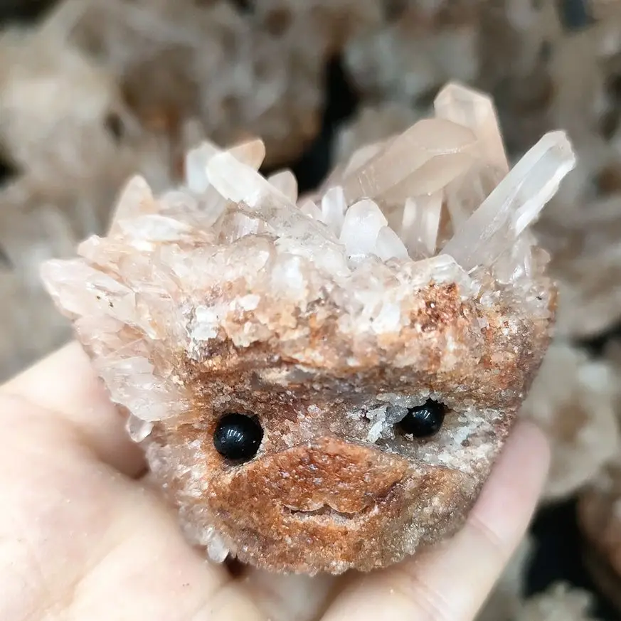 

50-60MM Natural White Crystal Cluster Quartz Crystal Hedgehog Healing Reiki Stone Raw Point Specimen Home Decor Raw Crystals