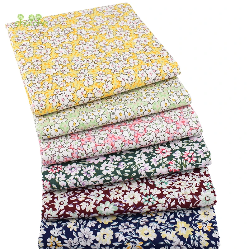 Простая хлопчатобумажная ткань Chainho с цветочным принтом материал поплин сделай