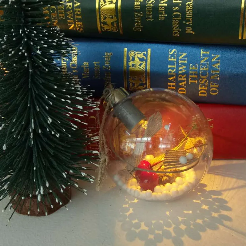3 шт прозрачный Рождественский шар со светодиодной лампой Рождественская елка
