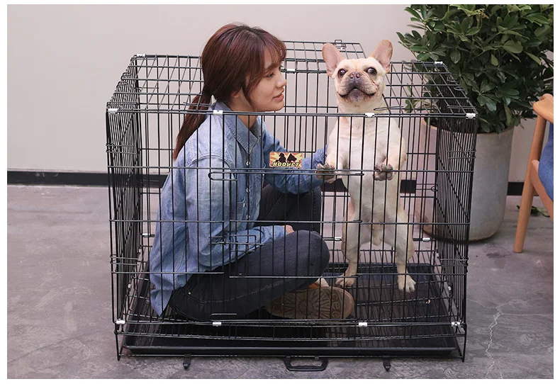 Роскошная переносная складная металлическая клетка для собак 90 см маленький