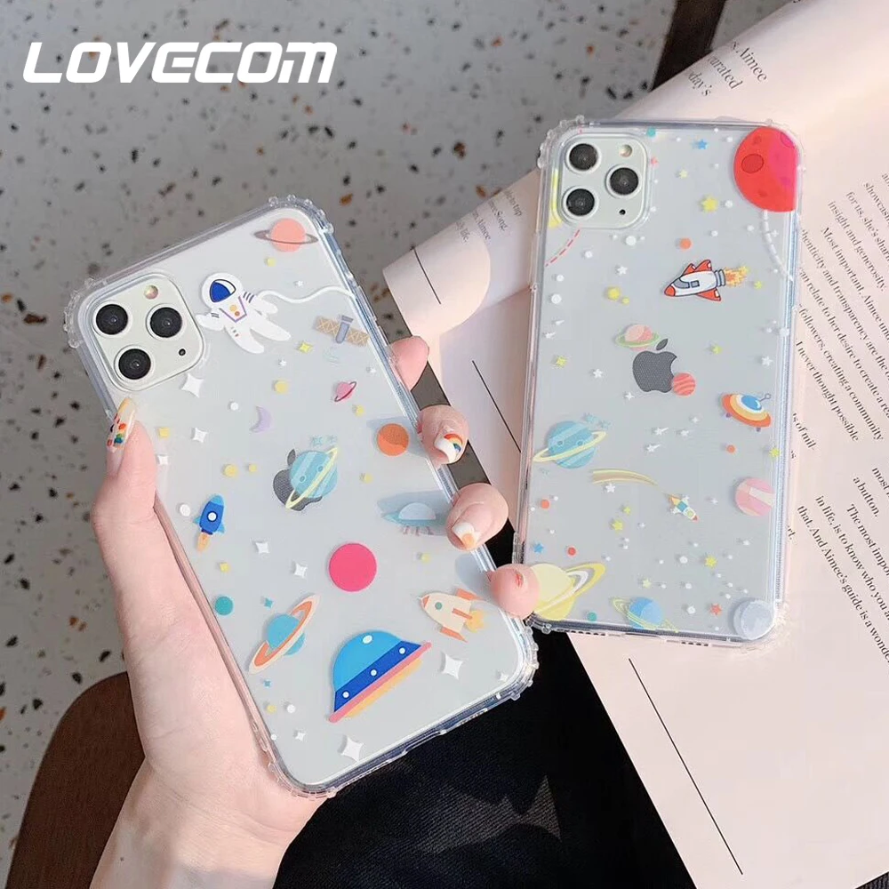 Ударопрочный чехол LOVECOM для iPhone 11 Pro Max XR XS 7 8 Plus X мягкий прозрачный ТПУ | Мобильные