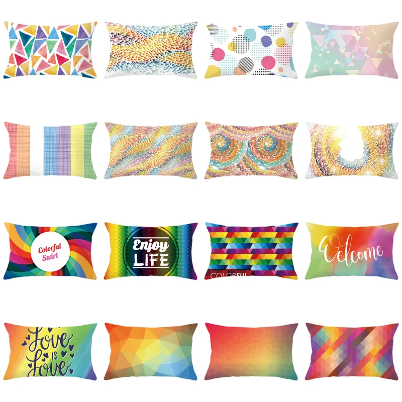 Цветная клетчатая Геометрическая полосатая Подушка 45*45 подушка для сиденья с