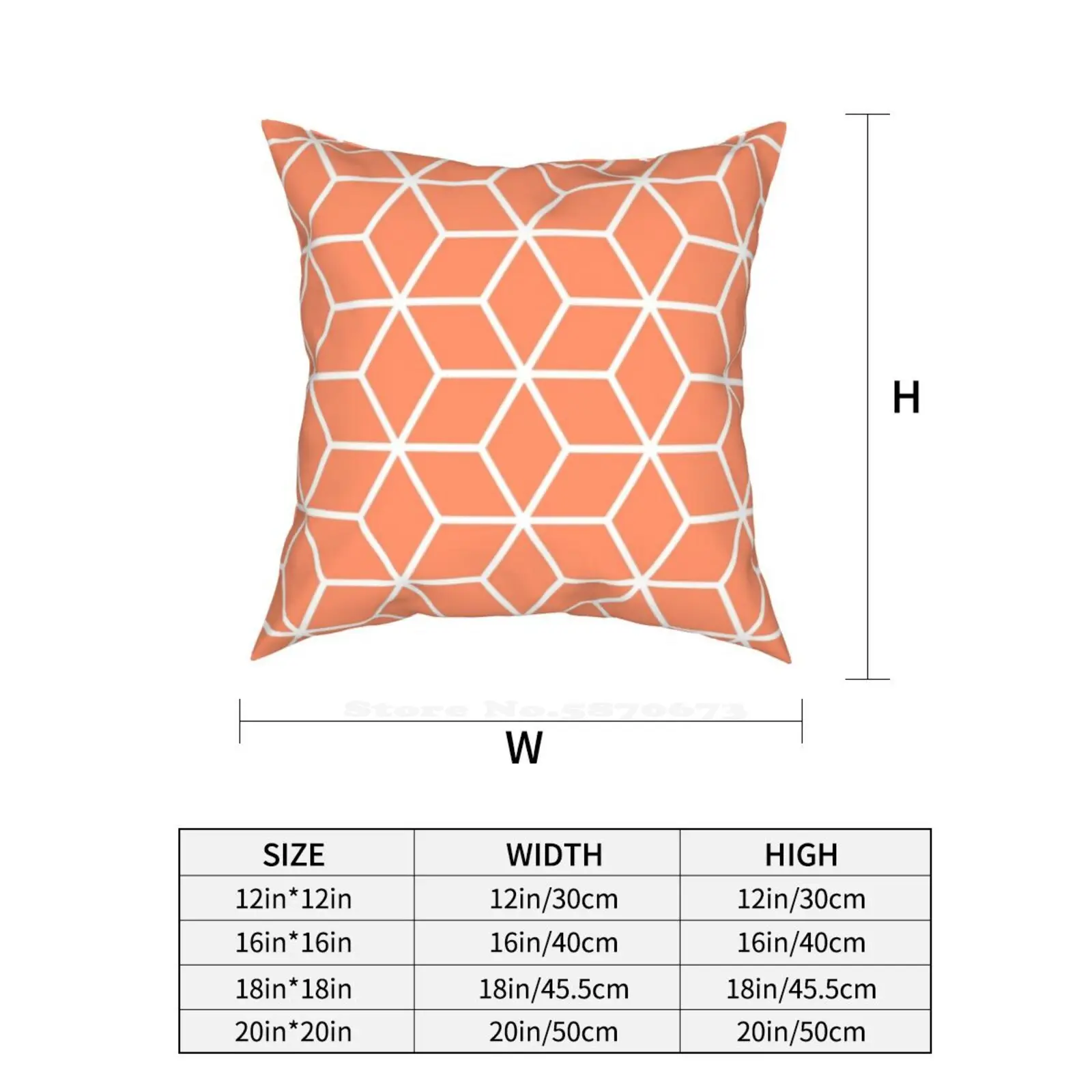 Чехол для подушки в виде шестигранной решетки с коралловым замком | Дом и сад
