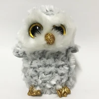 ty beanie boos big eyes 6 15 cm grey owl soft plush appease sleeping toy stuffed animal doll collection children birthday gifts