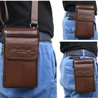 Сумка-мессенджер мужская с крючком, Маленький забавный саквояж на плечо, Повседневная модная поясная сумочка из натуральной кожи, крючок