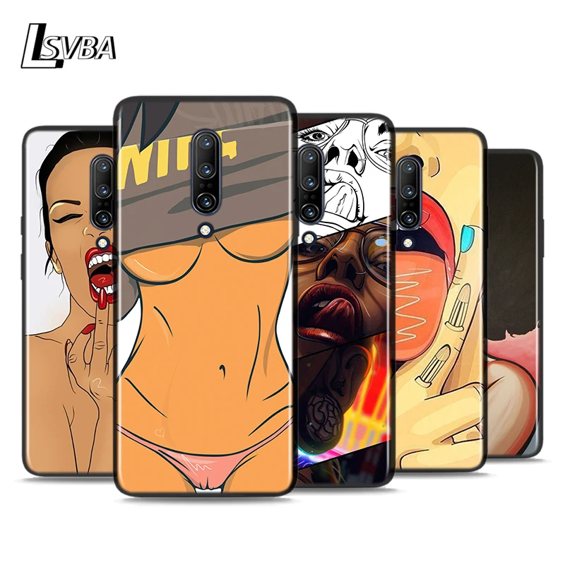 

Silicone Black Cover So Cool Sexy Girl For OnePlus 5T 6 6T 7T 7 7 8 Pro Phone Case Shell Coque