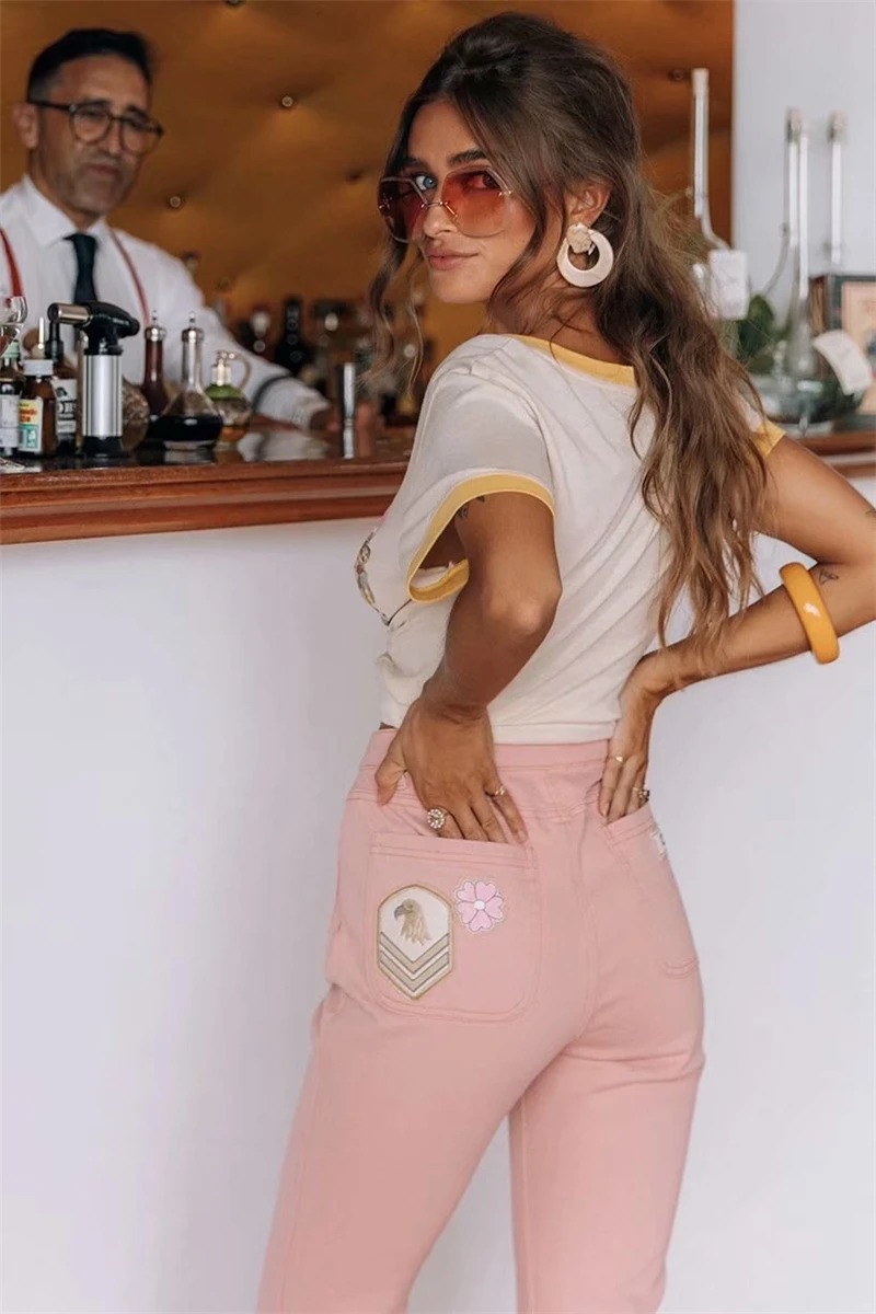 Женская Пляжная футболка с коротким рукавом и принтом паром|Футболки| |