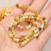 best selling natural stone semi precious stones with irregular faceted square beads for making necklace bracelet size 4x4mm gift