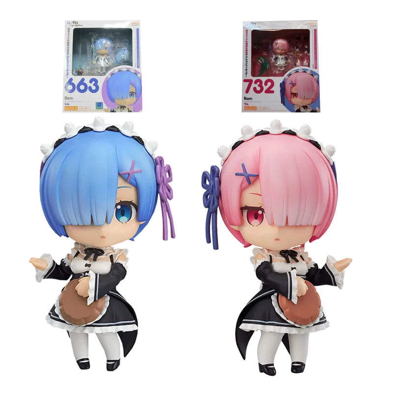 

Фигурки героев аниме «Хорошая Улыбка» Nendoroid Re Life In A другой мир, фигурки Rem 663 Ram 10 см из ПВХ, игрушки-модели