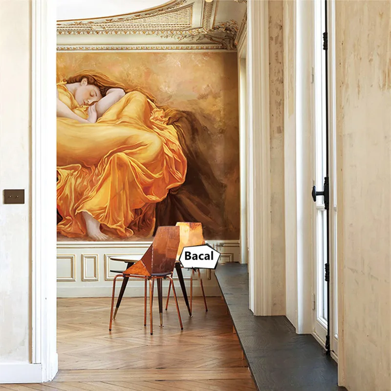 

Retro Oil Painting Wallpaper Non-Woven Wallpaper Bedroom Living Room Background Wall Custom Mural Art Wallpaper Wall Decoration