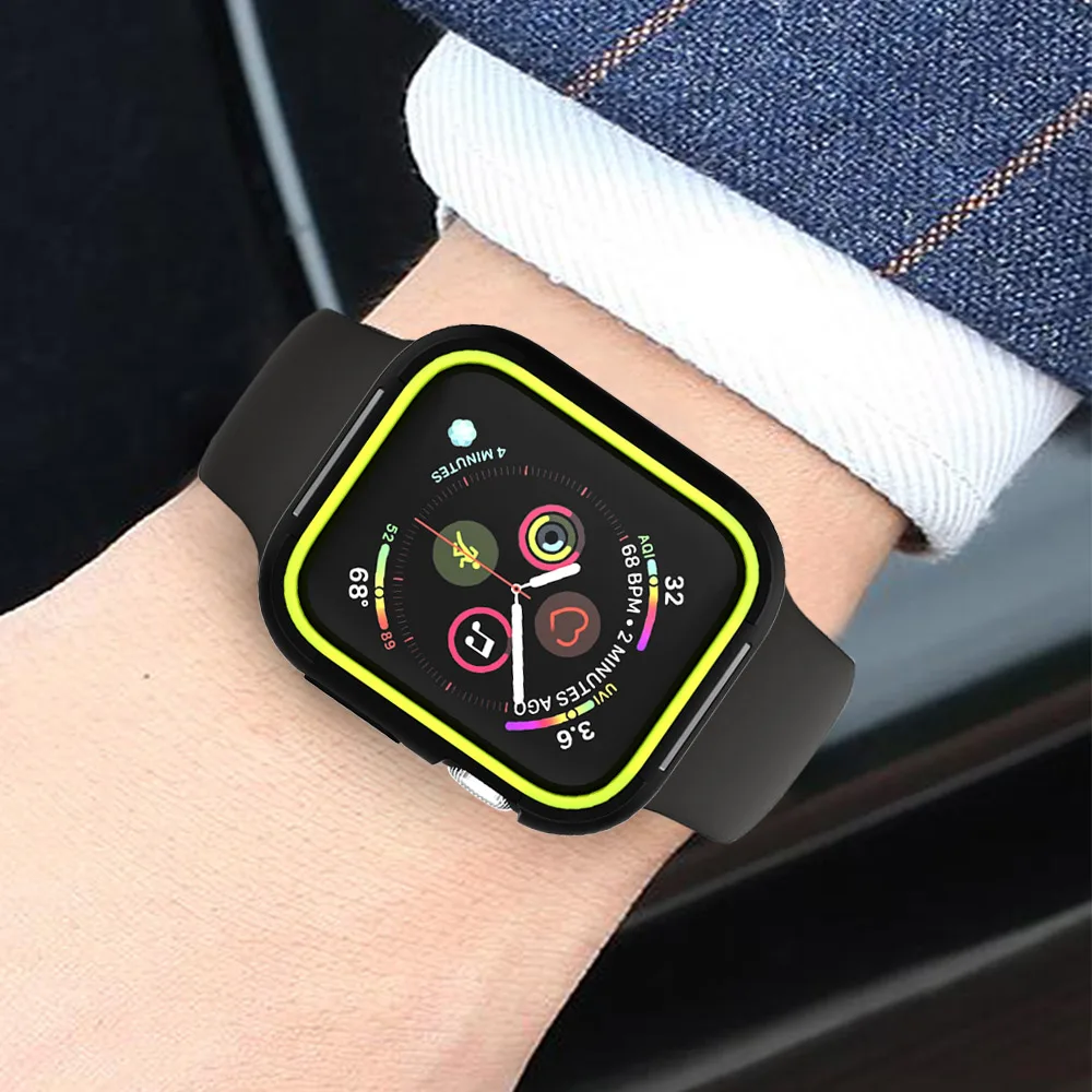 Защитный чехол для Apple Watch Band 44 мм 40 бампер с рамкой iWatch Series 6 5 4 спортивный