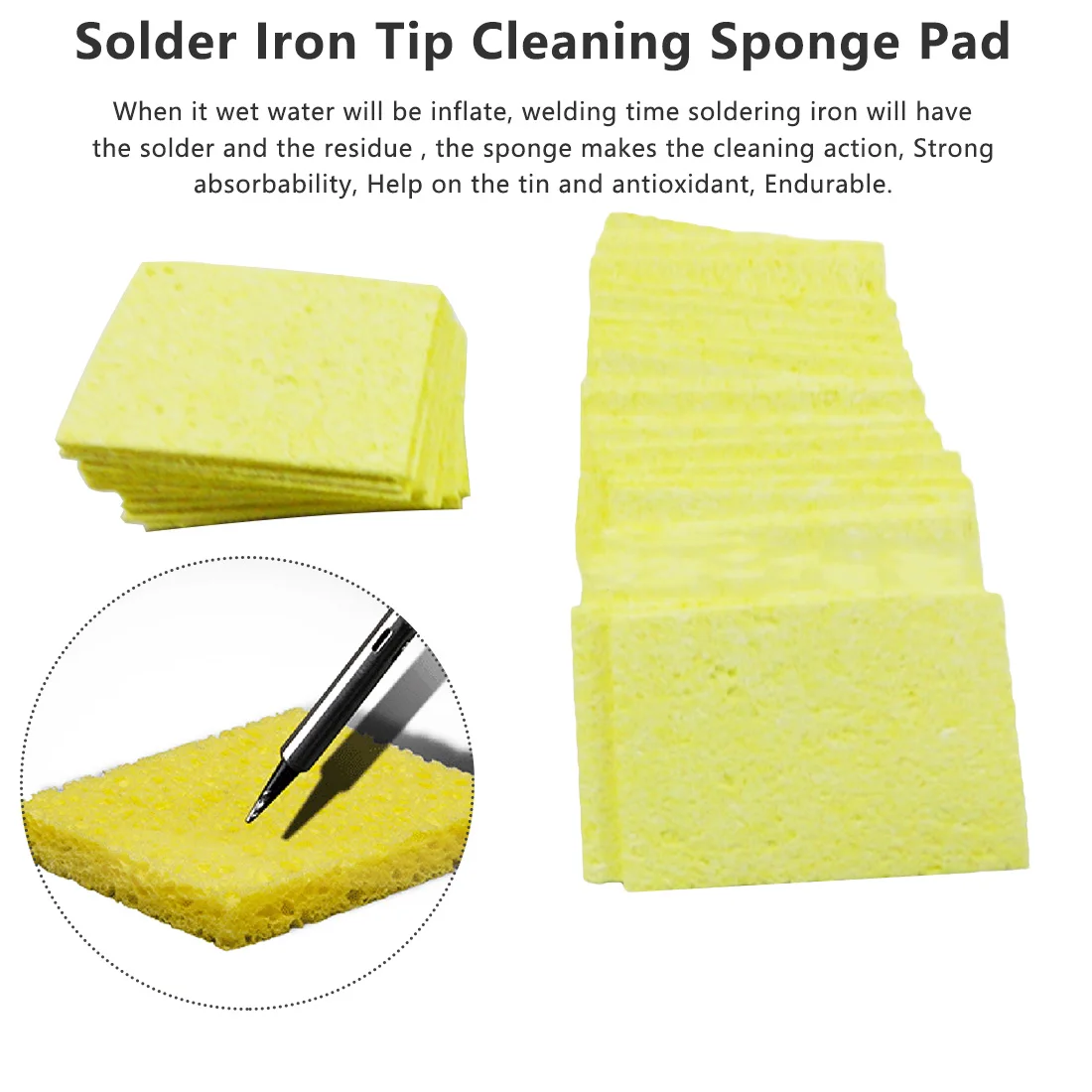 

   10pcs High Temperature Resistant Cleaning Sponge Welding Accessories Cleaning cotton Clean