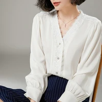 100 silk natural satin silk summer style women clothing base vest white noble temperament all match t shirt