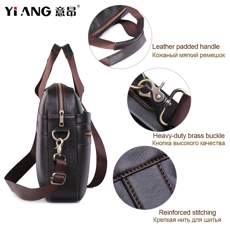 Мужской портфель из натуральной кожи винтажная деловая сумка для компьютера