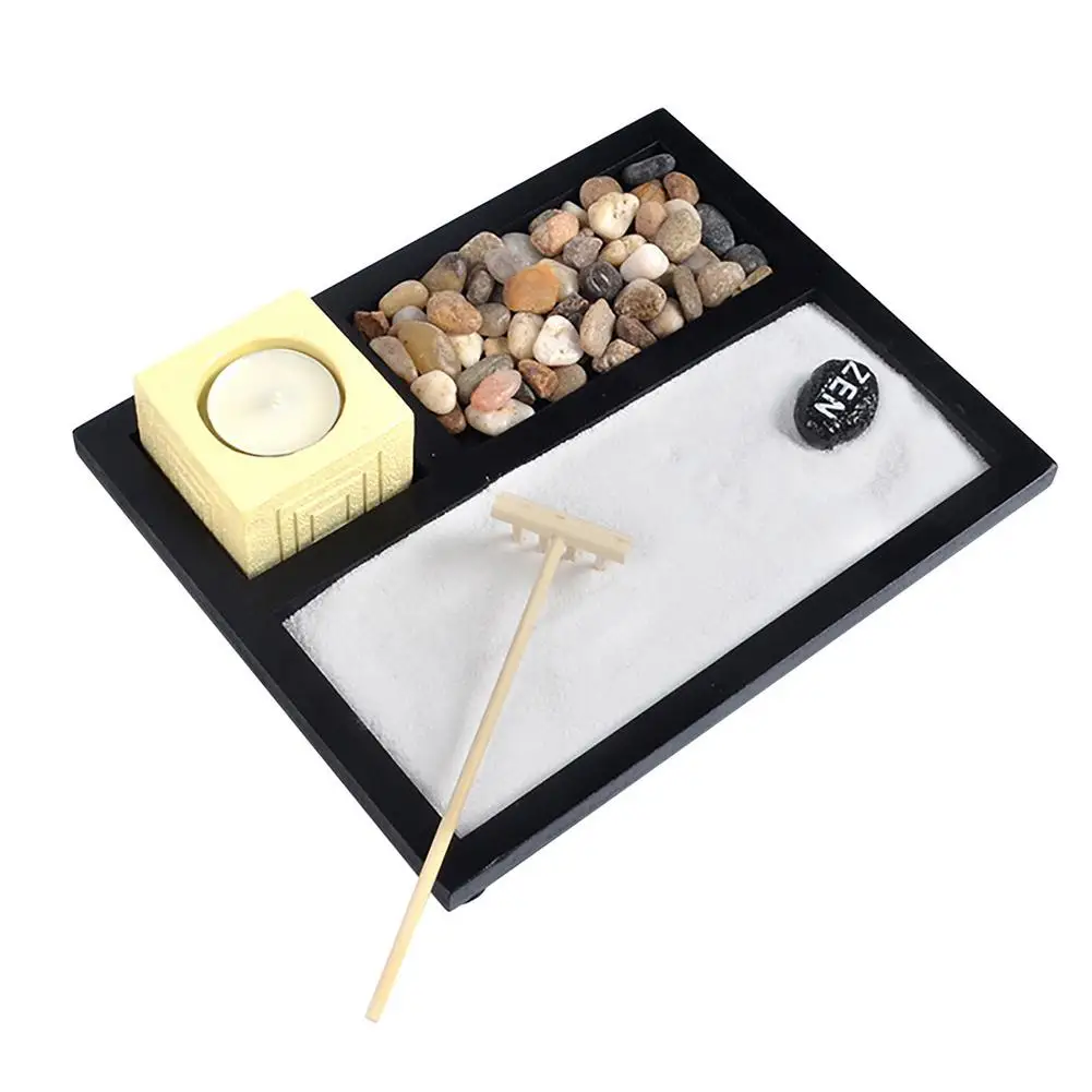 

Japanese Zen Garden Kit 8.5*6.9*0.4in Sand Garden Kit With Tray White Sand Pebbles And Rake Zen Garden Sand Kit Accessories Me