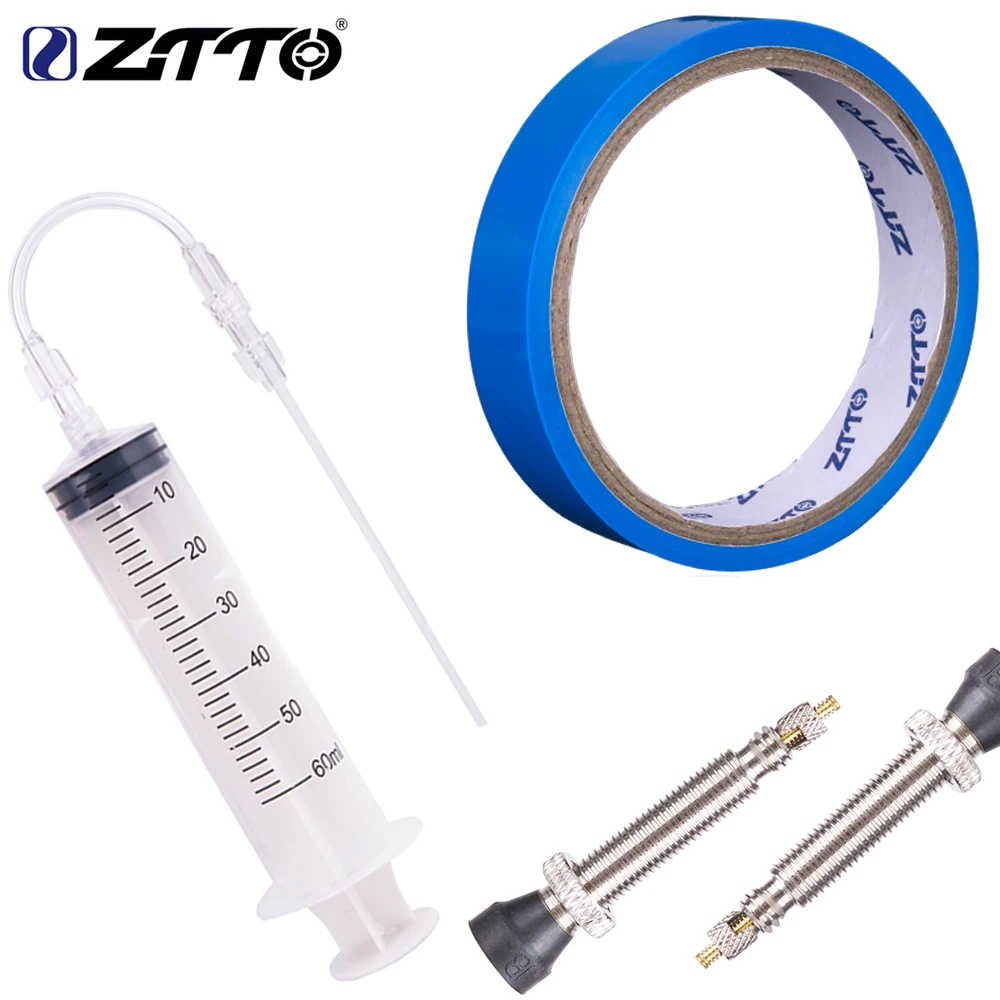 

ZTTO MTB Bicycle Tubeless Rim Tapes Presta Valve and Sealant Injector 10m Road Bike rim tape Strips Mountain Bike Wheel