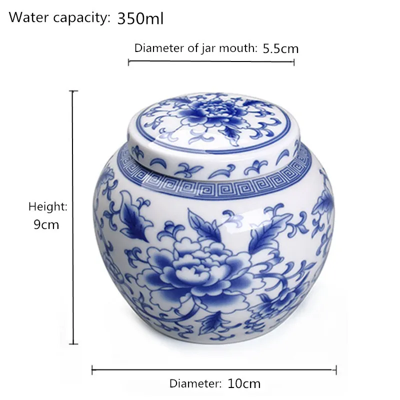 Одежда в китайском стиле Цвет синий и белый фарфор банки для чая небольшой