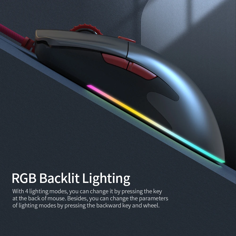 Motospeed V400 Проводная игровая мышь RGB с подсветкой для электронных видов спорта 6