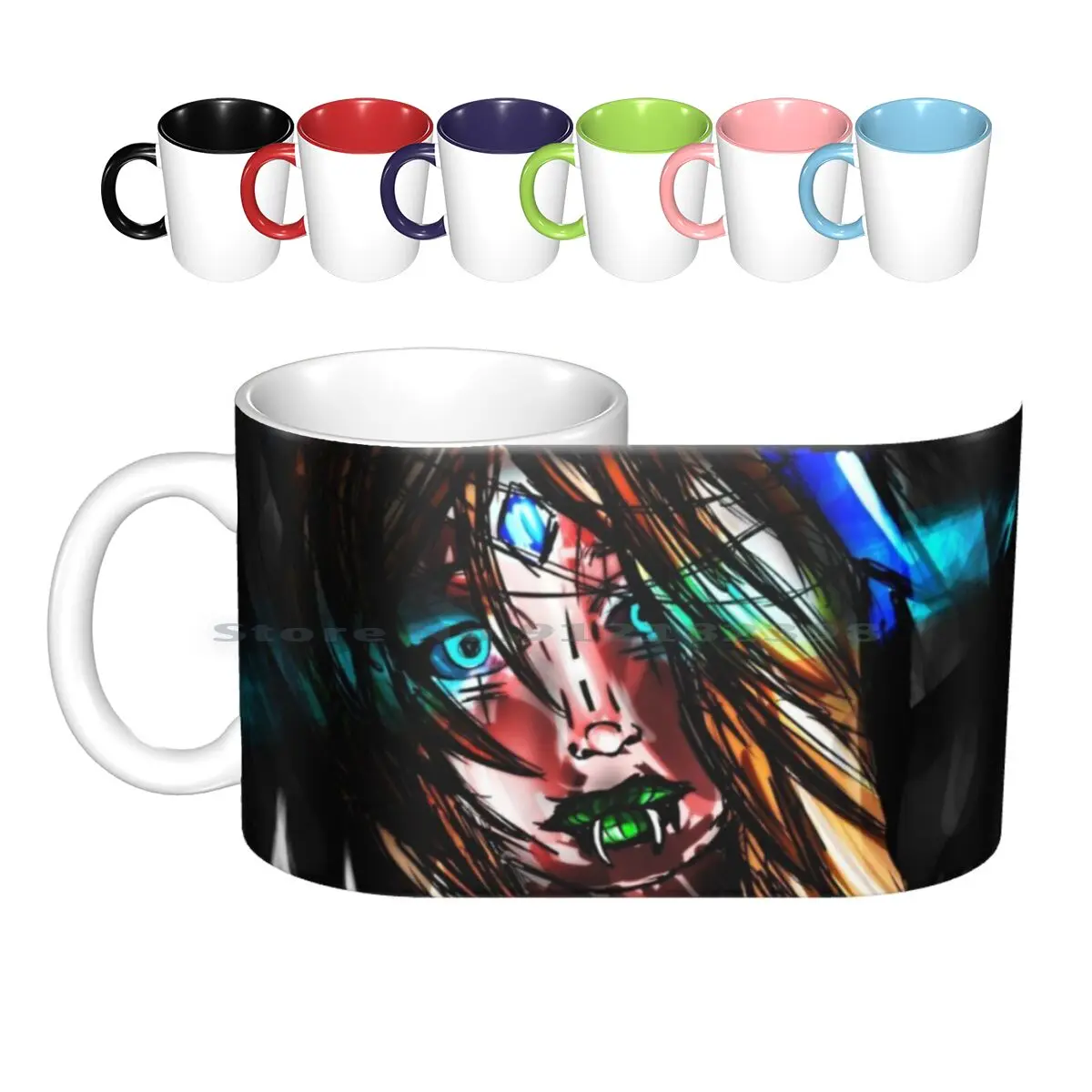 

Creepy Vampire Ceramic Mugs Coffee Cups Milk Tea Mug Terror Digitalart Vampire Creative Trending Vintage Gift Bottle Cup