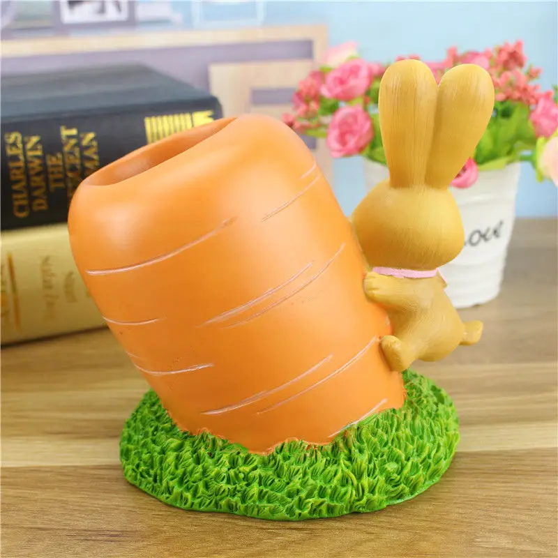 

Rabbit Cartoon Figure Pen Holder PVC Toy Model Desktop Decoration 13.5CM*13.5CM*10CM