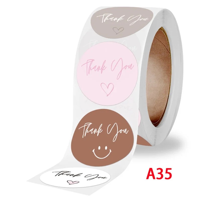 

500PCS Thank You Stickers Seal Labels Scrapbook Handmade Sticker Wedding Party For Gift Bag Decorations