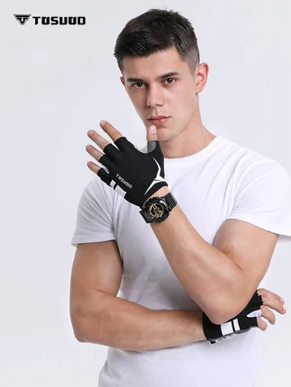 Велосипедные перчатки TOSUOD на полпальца противоударные дышащие горные