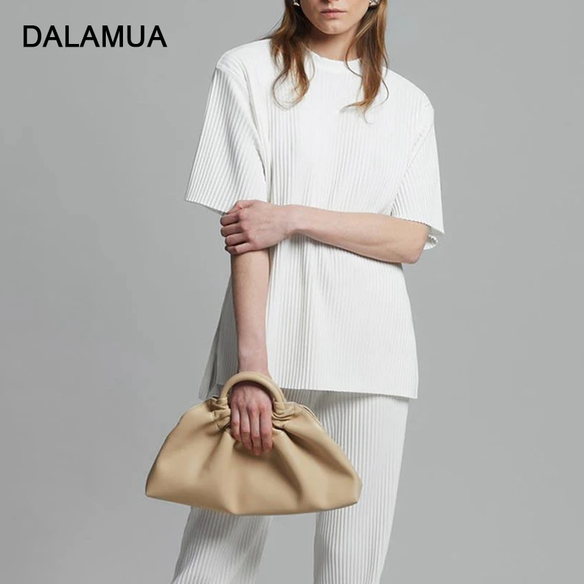 

Women Tracksuit Casual Oversized T-Shirt Straight Pants Solid Office Ladies Two Piece Set Loose 2021 Autumn Fashion Female Suits