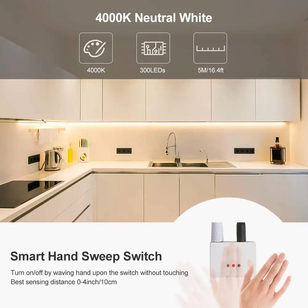 Светодиодная лента светильник 5 м с регулируемой яркостью умная ручная развертка