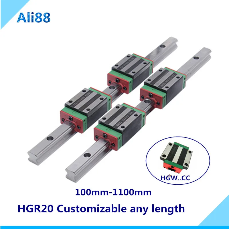 Линейная направляющая HGH20 2 шт. HGR20 любой длины + HGH20CA линейная узкая/Фланцевая