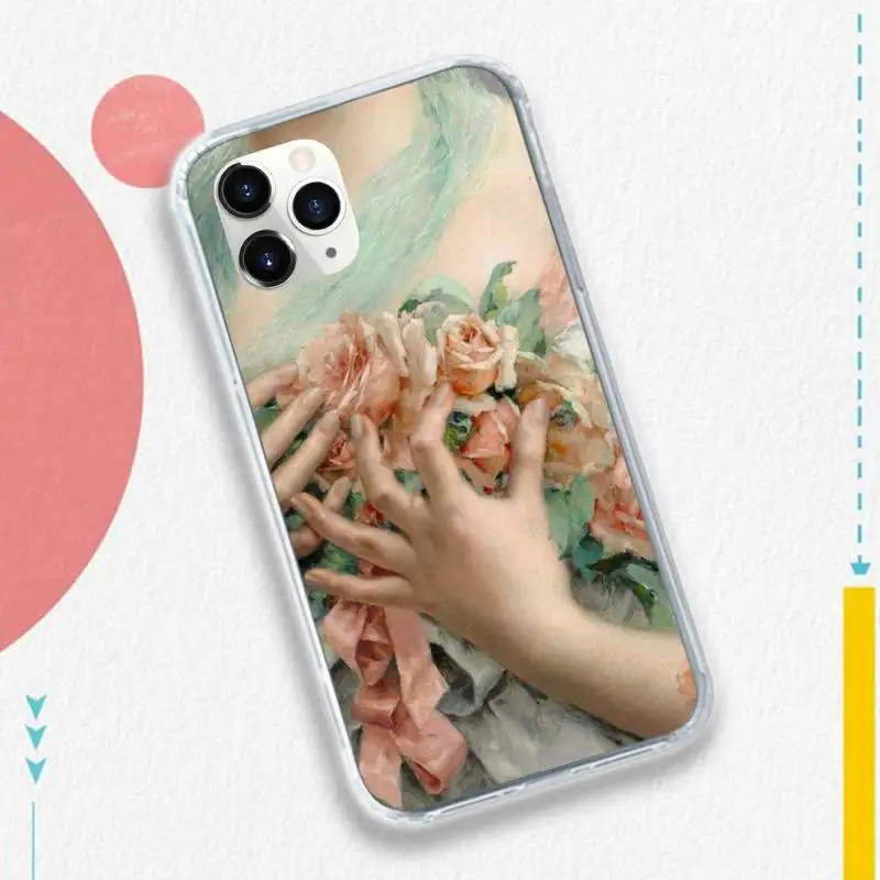 

Vintage art rose chrysanthemum Phone Case for iPhone 11 12 pro XS MAX 8 7 6 6S Plus X 5S SE 2020 XR