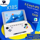 Игровая консоль Powkiddy X18S, портативная игровая приставка с сенсорным IPS экраном 5,5 дюйма, операционной системой Android 11, чипом T618, ОЗУ 4 Гб, ПЗУ 64 ГБ