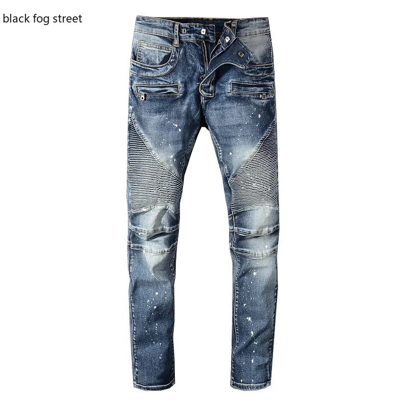 Новые мужские мотоциклетные брюки во французском стиле облегающие эластичные