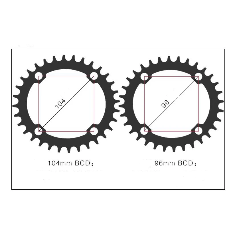 Bicycle Crank 96BCD 104BCD Round Shape Narrow Wide 32T/34T/36T/38T/40T/42T MTB Chainring Chainwheel Bike Circle Crankset | Спорт и