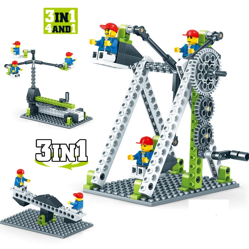 Tested Mechanical Gear Electric Building Blocks Engineering Children's Science Educational STEM Toys 3IN1 Compatible | Игрушки и