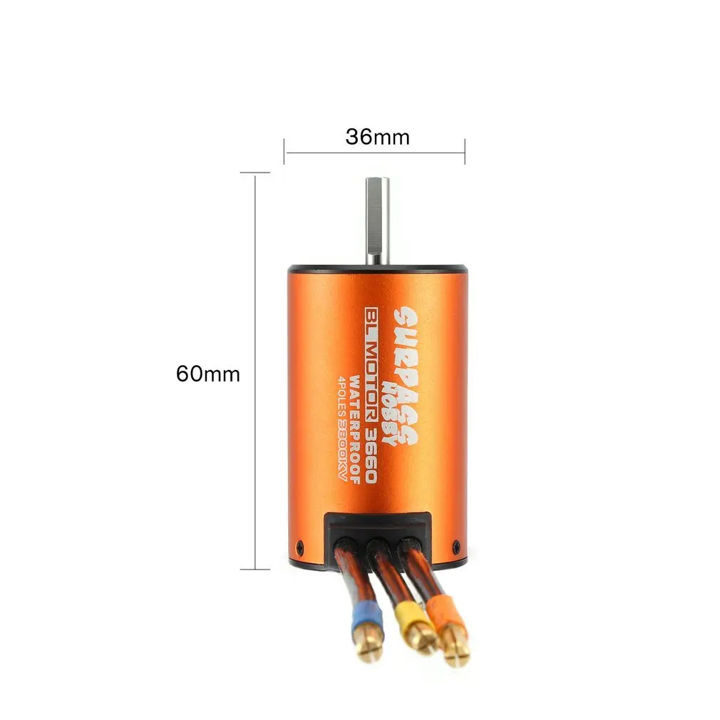 Бесщеточный двигатель SURPASS HOBBY 3660 4300KV/3800KV водонепроницаемый Бессенсорный для