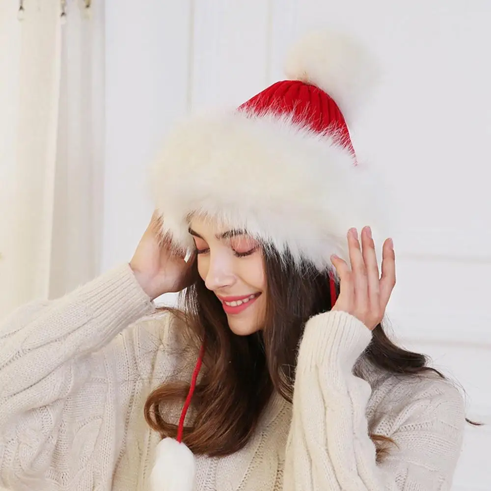 Женская зимняя шапка из натурального Лисьего меха эластичная вязаная теплая