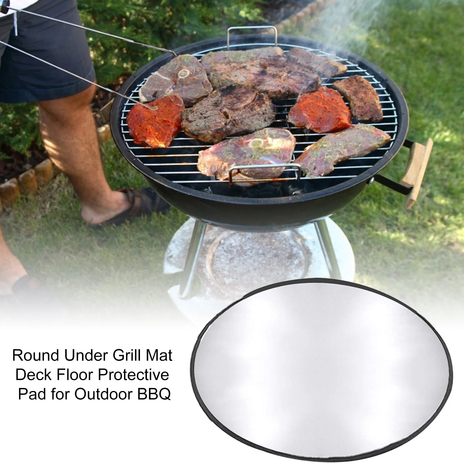 

28 Inch Fire Pit Pad Heat Resistant Grill Fireproof Mat Outdoor Deck Protector For Wood Floor Anti-burning Picnic Barbecue Mat