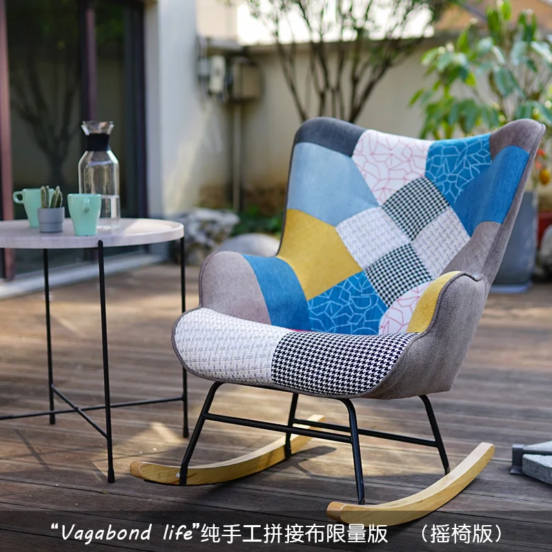 Скандинавское искусство сшитое кресло качалка для отдыха диван взрослых сна