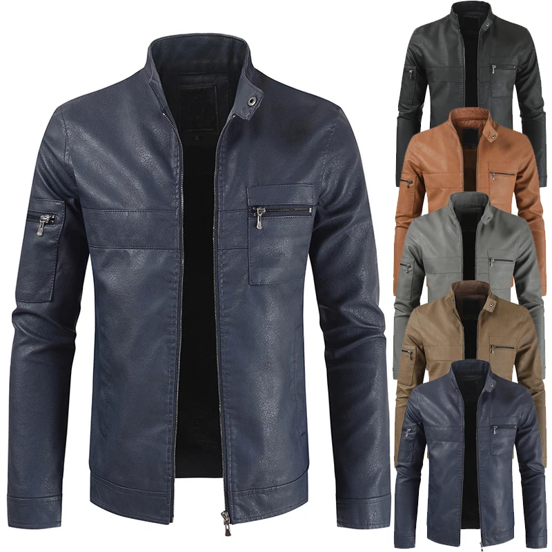 

Yellow men's motorcycle leather jacket, L-3XL fashion casual faux leather coat male black red autumn coats men