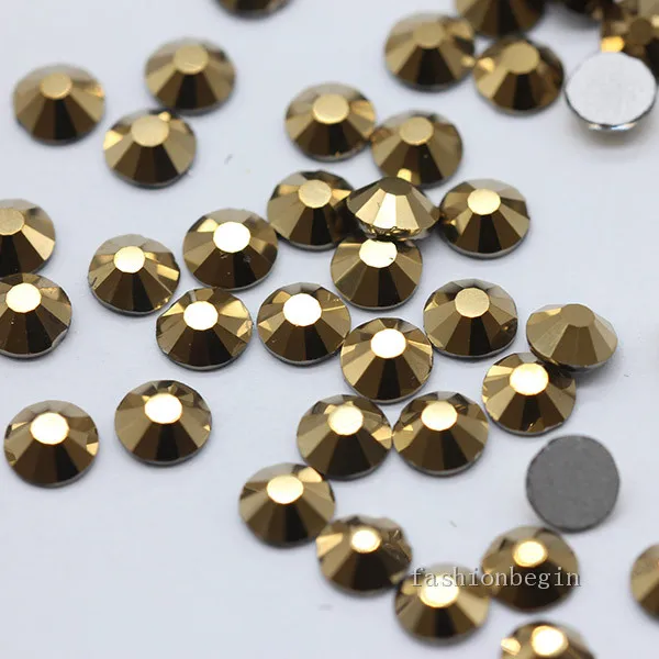 SS3 SS34 Aurum граненые Стразы с прямой основой серебристого цвета плоской клеящейся