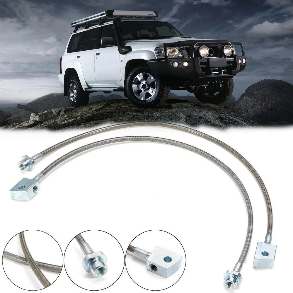 

Car Extended Braided Brake Line Hose Tube Accessories Replacement For Nissan Patrol GQ Y60 GU Y61 2"-6" Lifts NU 1988-2007
