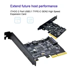 PCI-E PCI Express 4X к USB 3,1 Gen 2 (10 Гбитс) 2-портовая Расширительная карта типа C ASM3142 чип 15-контактный разъем для WindowsLinux