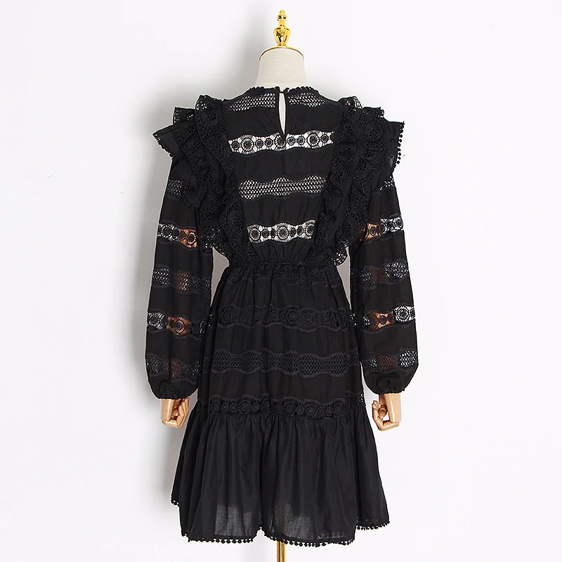 Женское ажурное мини платье GALCAUR Элегантное летнее с круглым вырезом рукавами