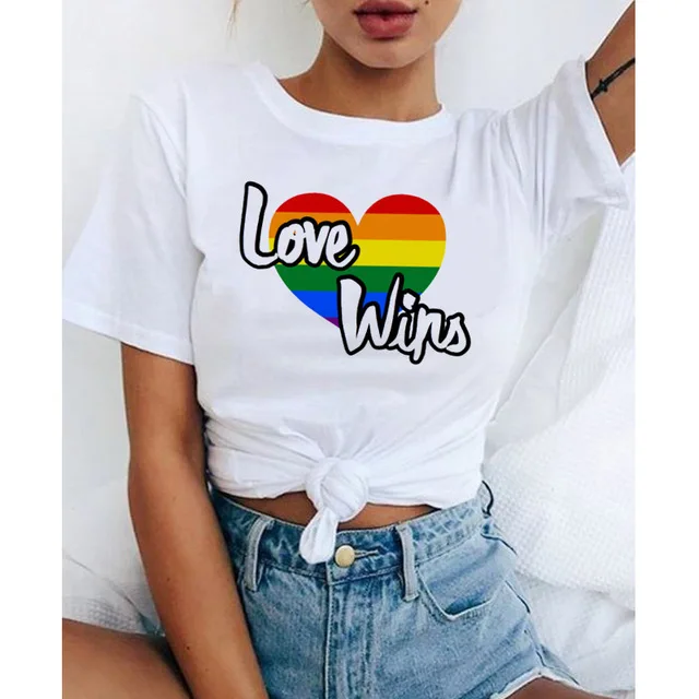 Женская рубашка Love Wins Радужная футболка для лесбиянок с надписью Is женская