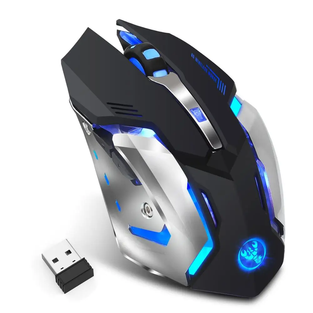 M10 Беспроводная игровая мышь 2,4 ГГц USB 2400 dpi перезаряжаемая 6 цветов подсветка дышащие геймерские Мыши Оптические Sens для компьютера ПК ноутбука - Цвет: M10