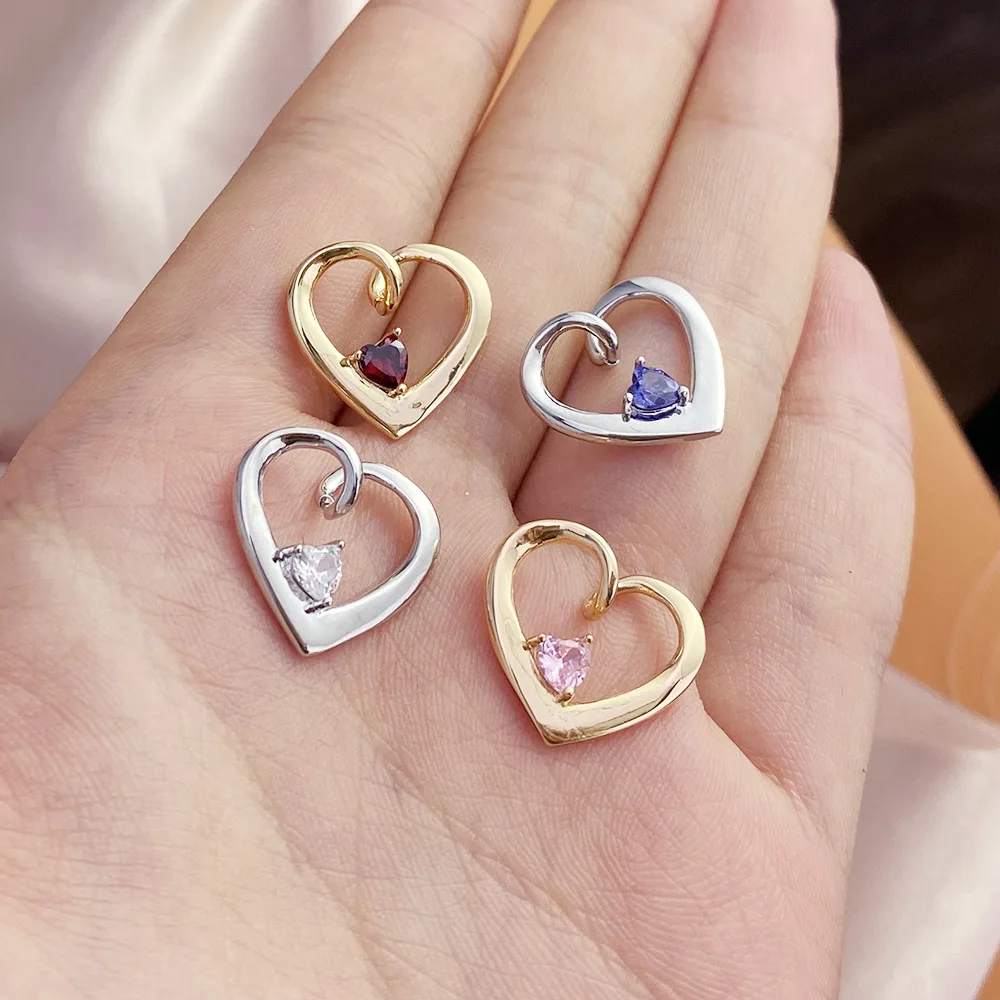 

10pcs DIY hollow heart Charm copper fittings Love pendant 15.5*17MM Mother's day creative gift love accessories