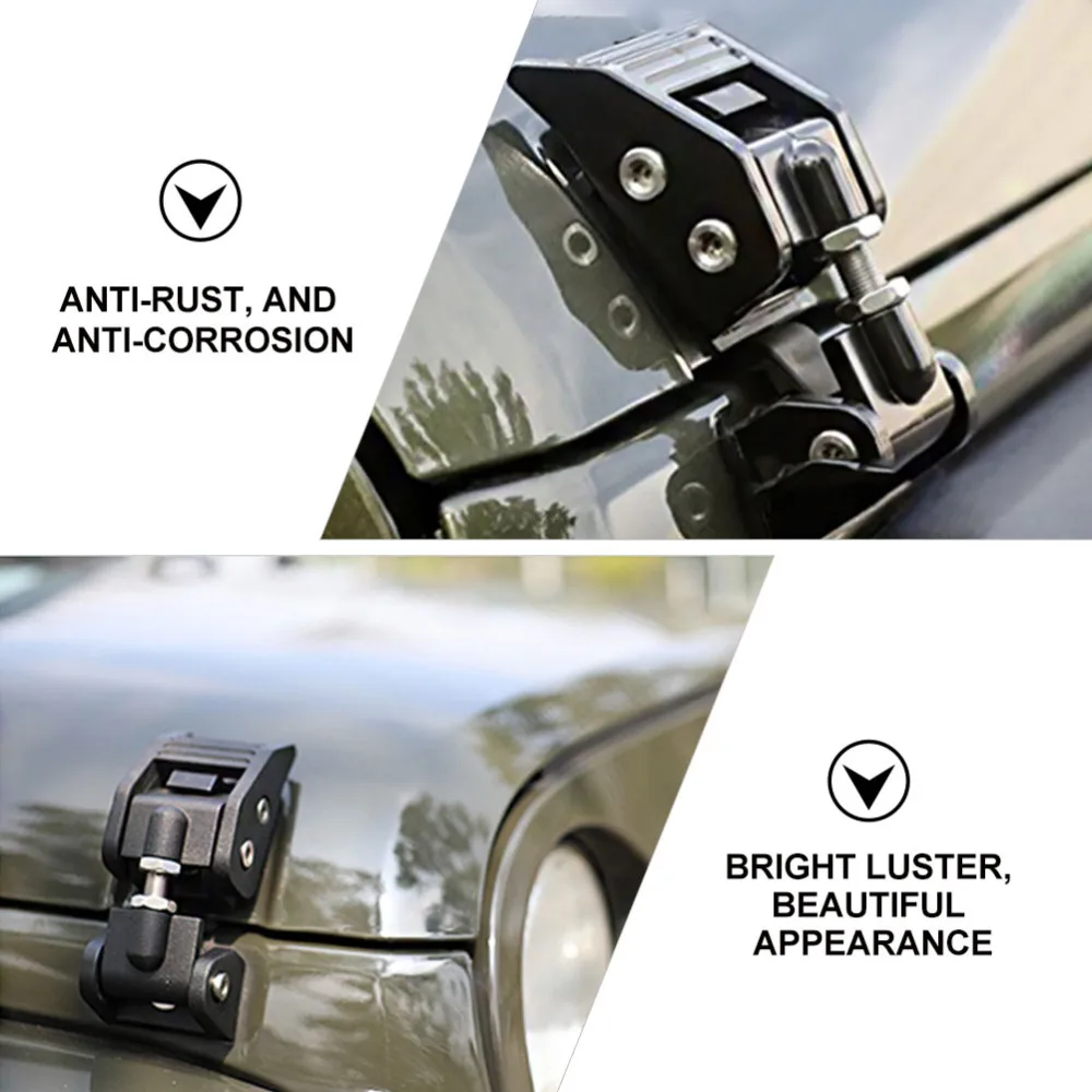 

1 Set Durable Hood Latches Alloy Engine Hood Catch Locking Kit for Jeep